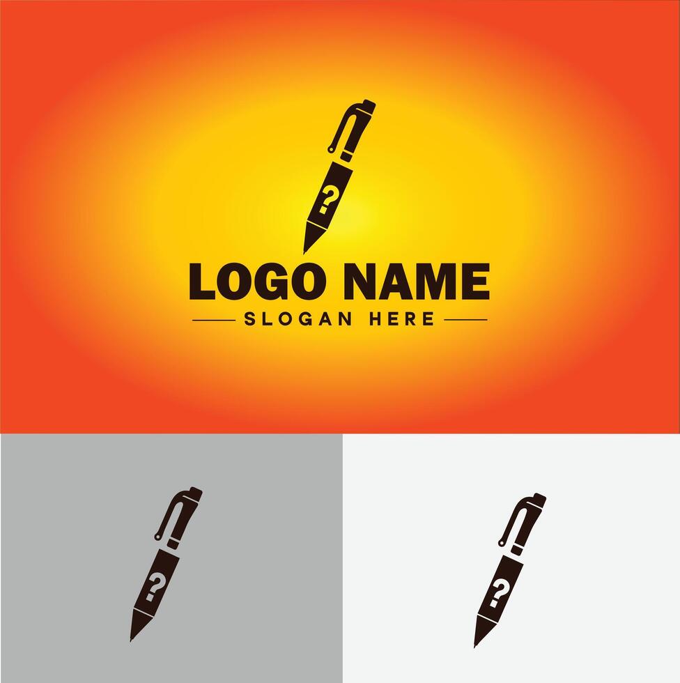 Pen write pencil logo icon for business brand app icon School Education University College Academic Campus pen logo template vector