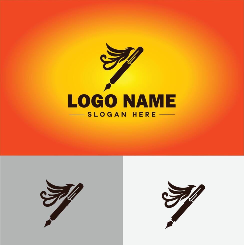 Pen write pencil logo icon for business brand app icon School Education University College Academic Campus pen logo template vector