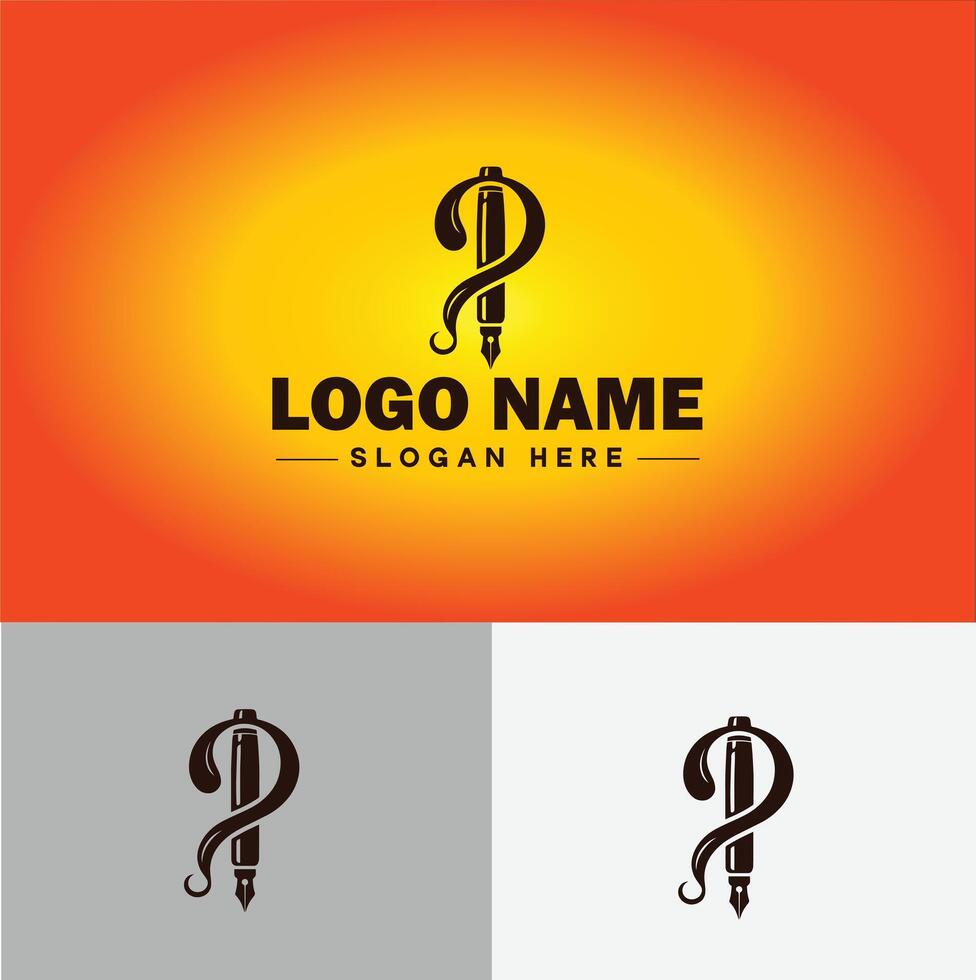 Pen write pencil logo icon for business brand app icon School Education University College Academic Campus pen logo template vector
