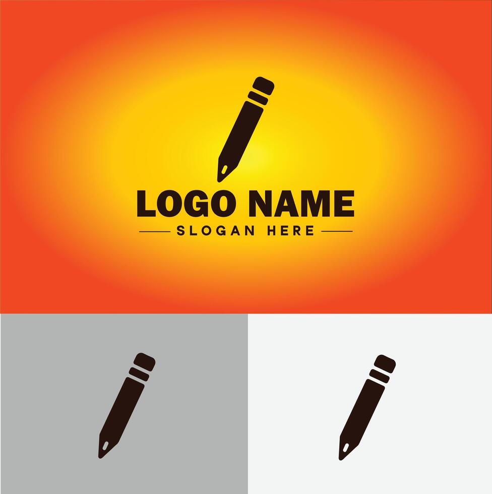 Pen write pencil logo icon for business brand app icon School Education University College Academic Campus pen logo template vector