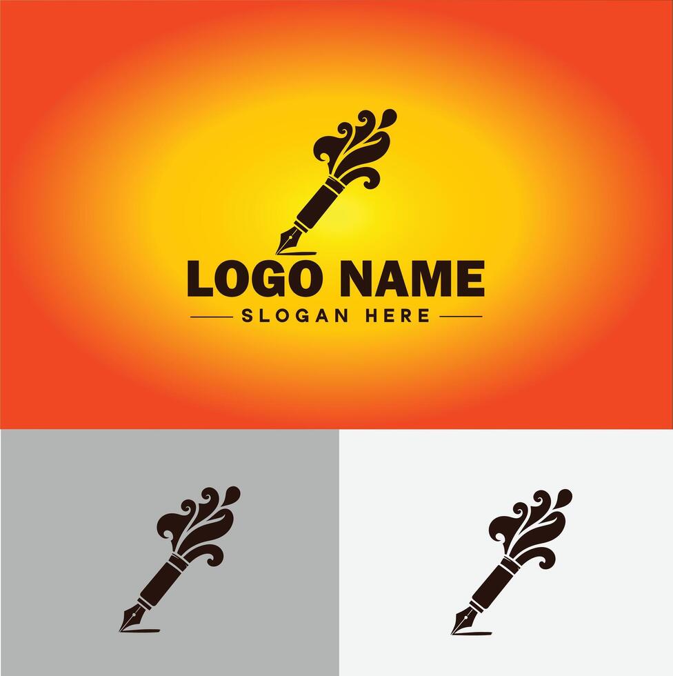 Pen write pencil logo icon for business brand app icon School Education University College Academic Campus pen logo template vector