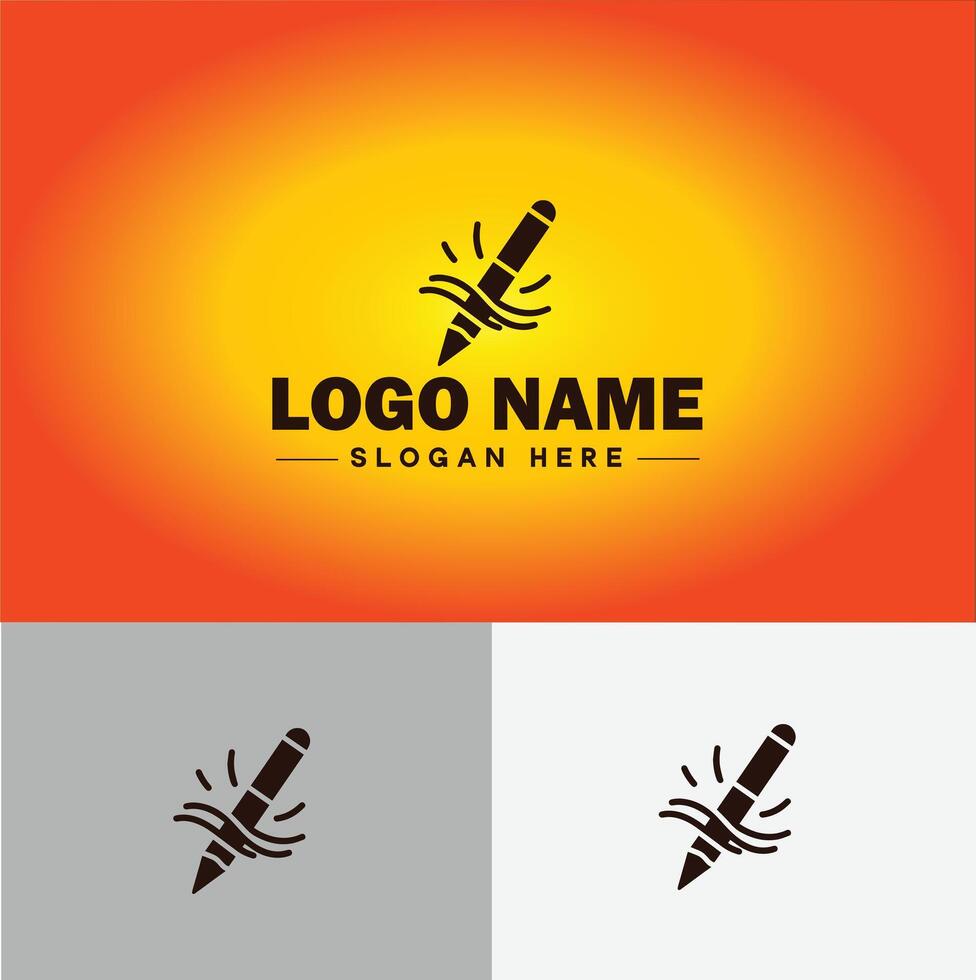 Pen write pencil logo icon for business brand app icon School Education University College Academic Campus pen logo template vector