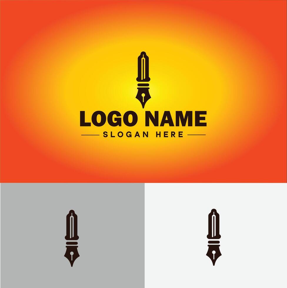 Pen write pencil logo icon for business brand app icon School Education University College Academic Campus pen logo template vector
