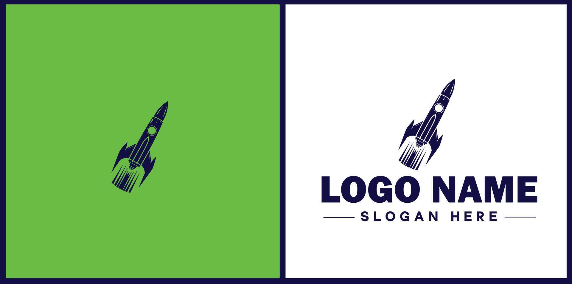 Rocket fast space flying logo icon for business brand app icon rocket logo template vector