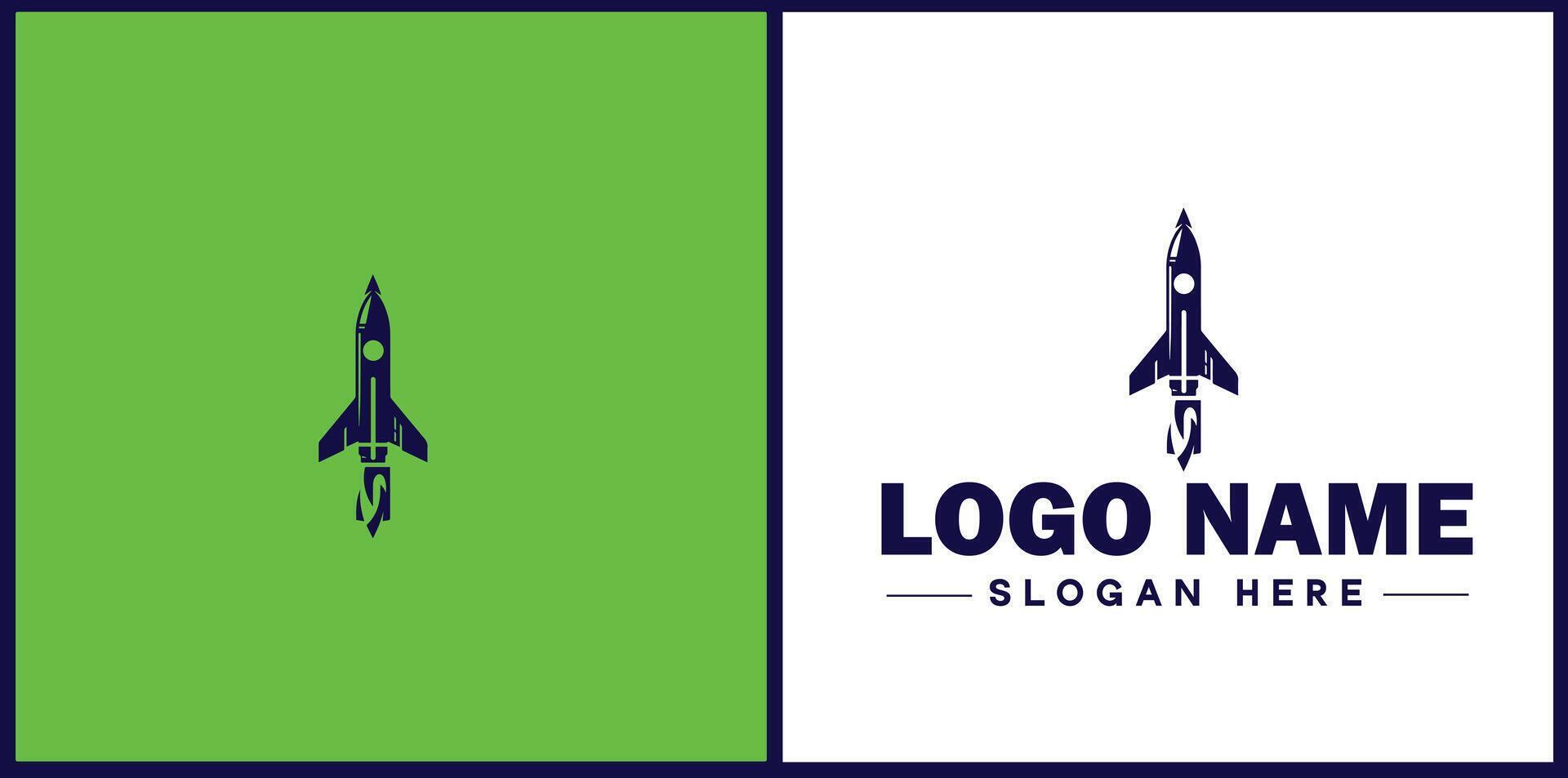 Rocket fast space flying logo icon for business brand app icon rocket logo template vector