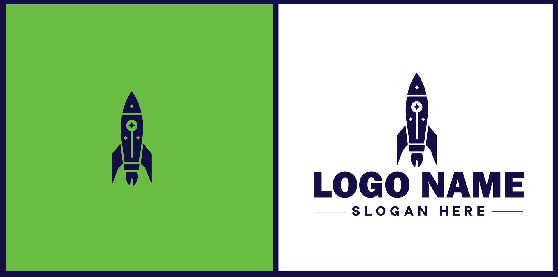 Rocket fast space flying logo icon for business brand app icon rocket logo template vector