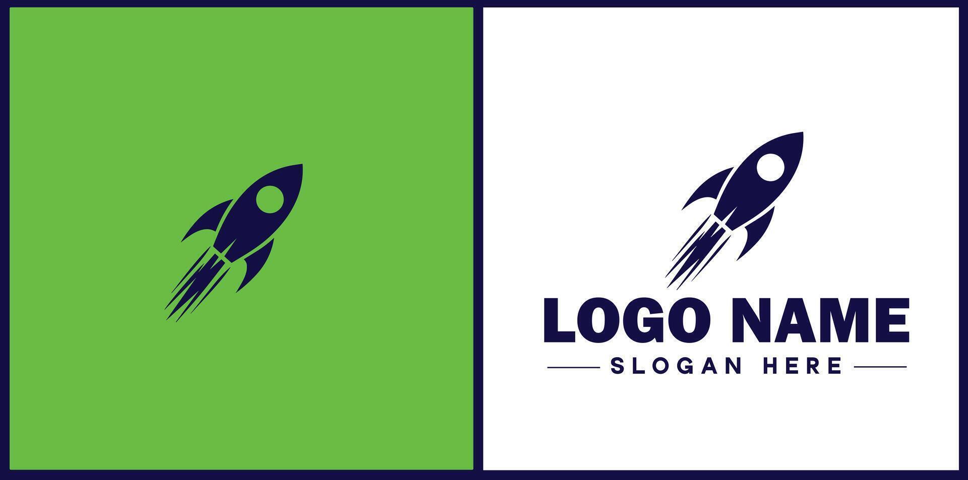 Rocket fast space flying logo icon for business brand app icon rocket logo template vector