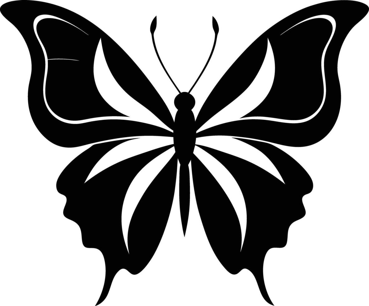 decorative butterfly illustration black and white vector