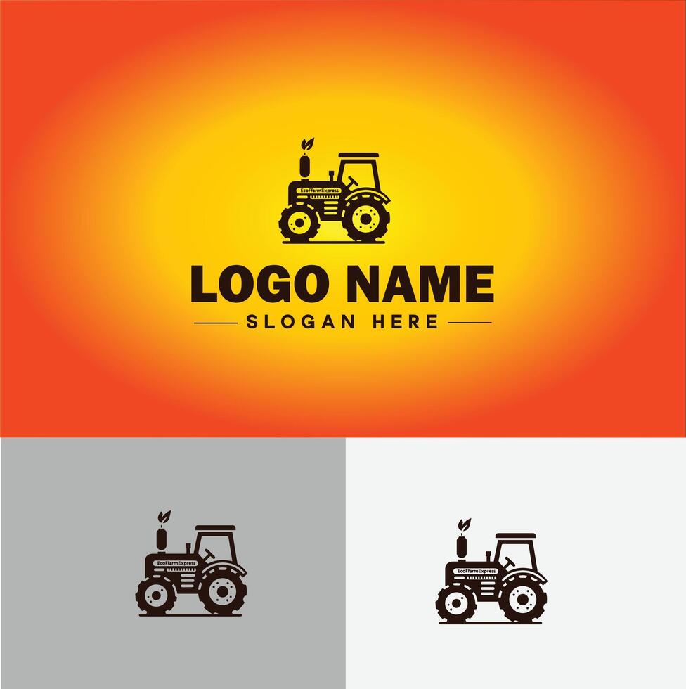 Tractor farm agriculture logo icon for business brand app icon farm industries machinery Tractor logo template vector