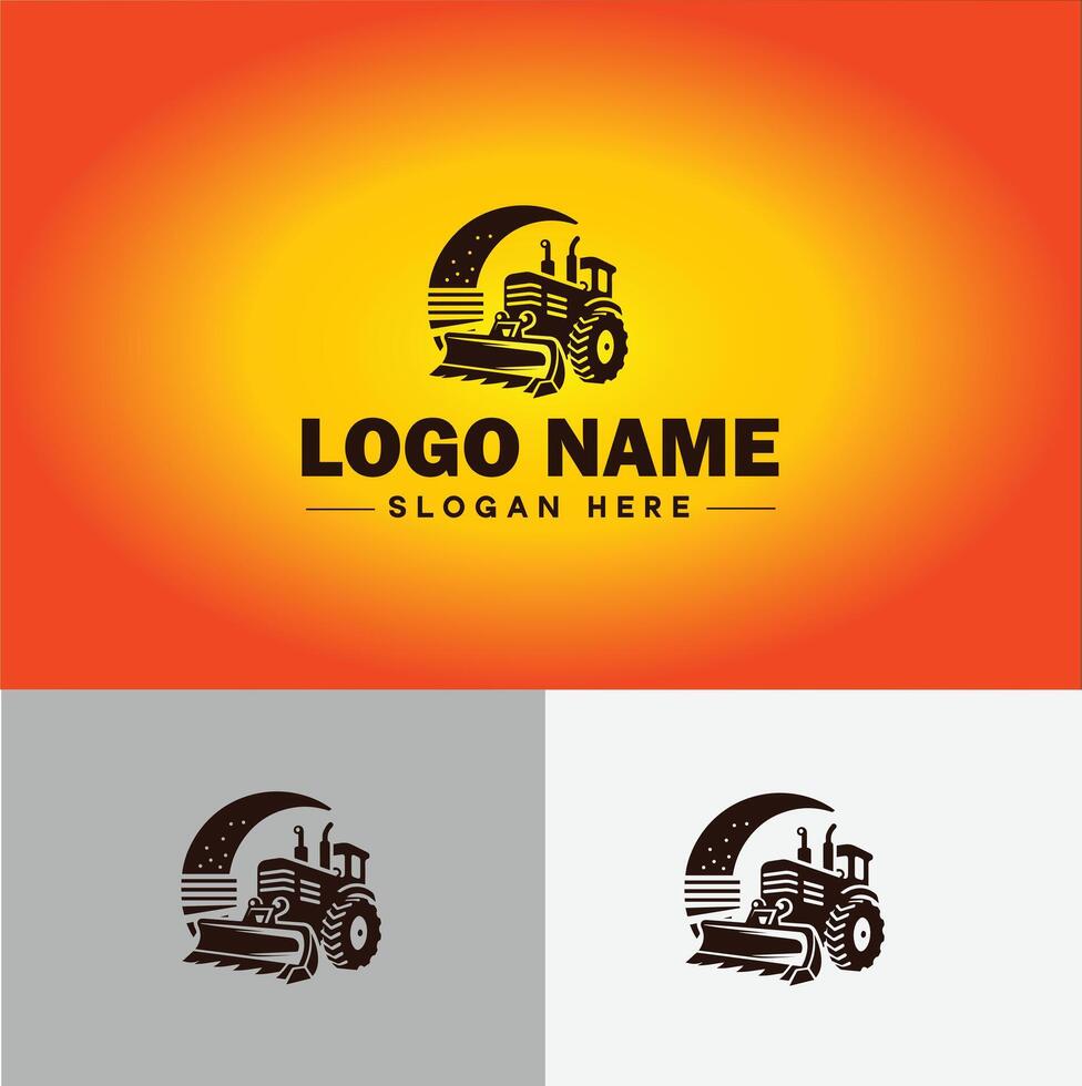 Tractor farm agriculture logo icon for business brand app icon farm industries machinery Tractor logo template vector