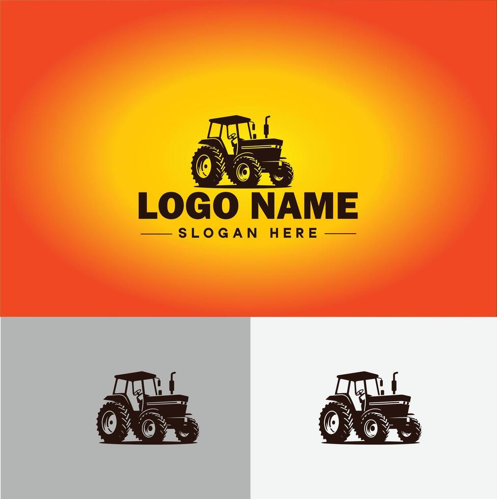 Tractor farm agriculture logo icon for business brand app icon farm industries machinery Tractor logo template vector