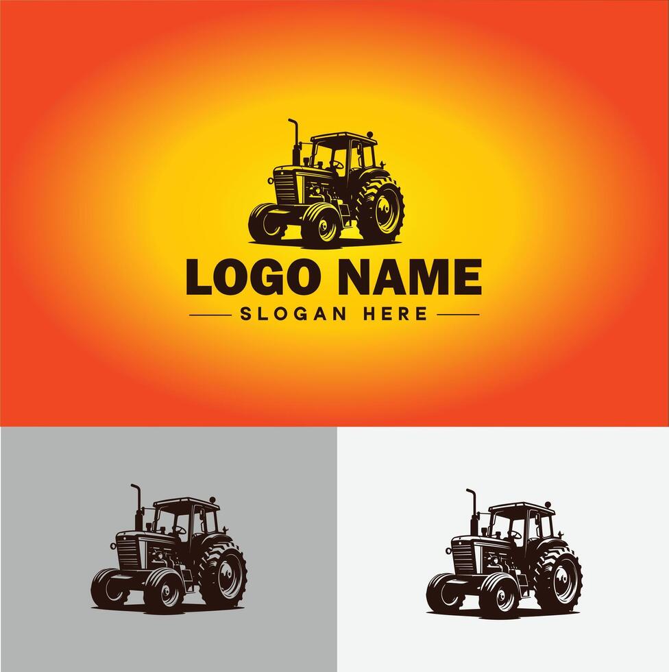 Tractor farm agriculture logo icon for business brand app icon farm industries machinery Tractor logo template vector