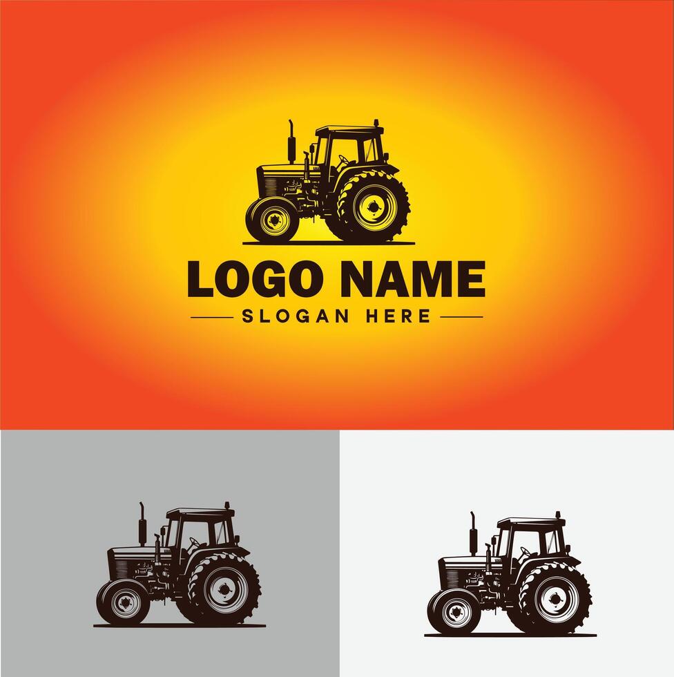 Tractor farm agriculture logo icon for business brand app icon farm industries machinery Tractor logo template vector