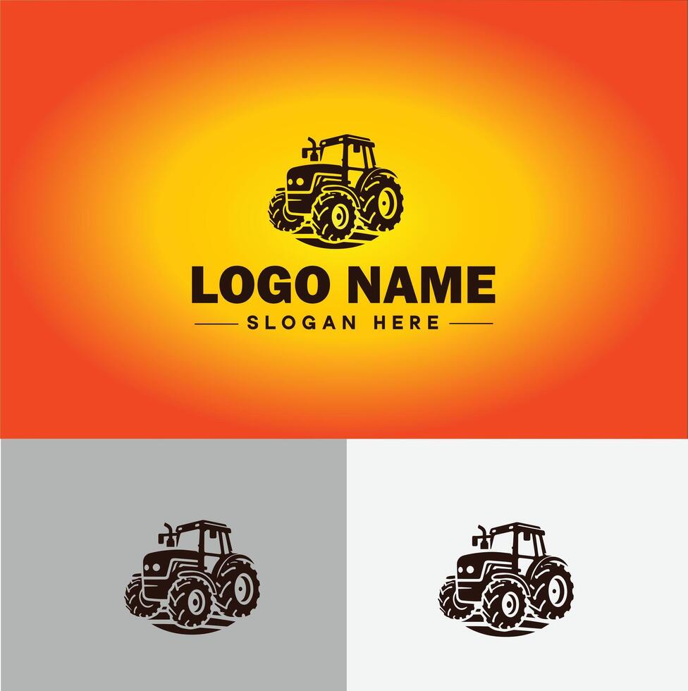Tractor farm agriculture logo icon for business brand app icon farm industries machinery Tractor logo template vector