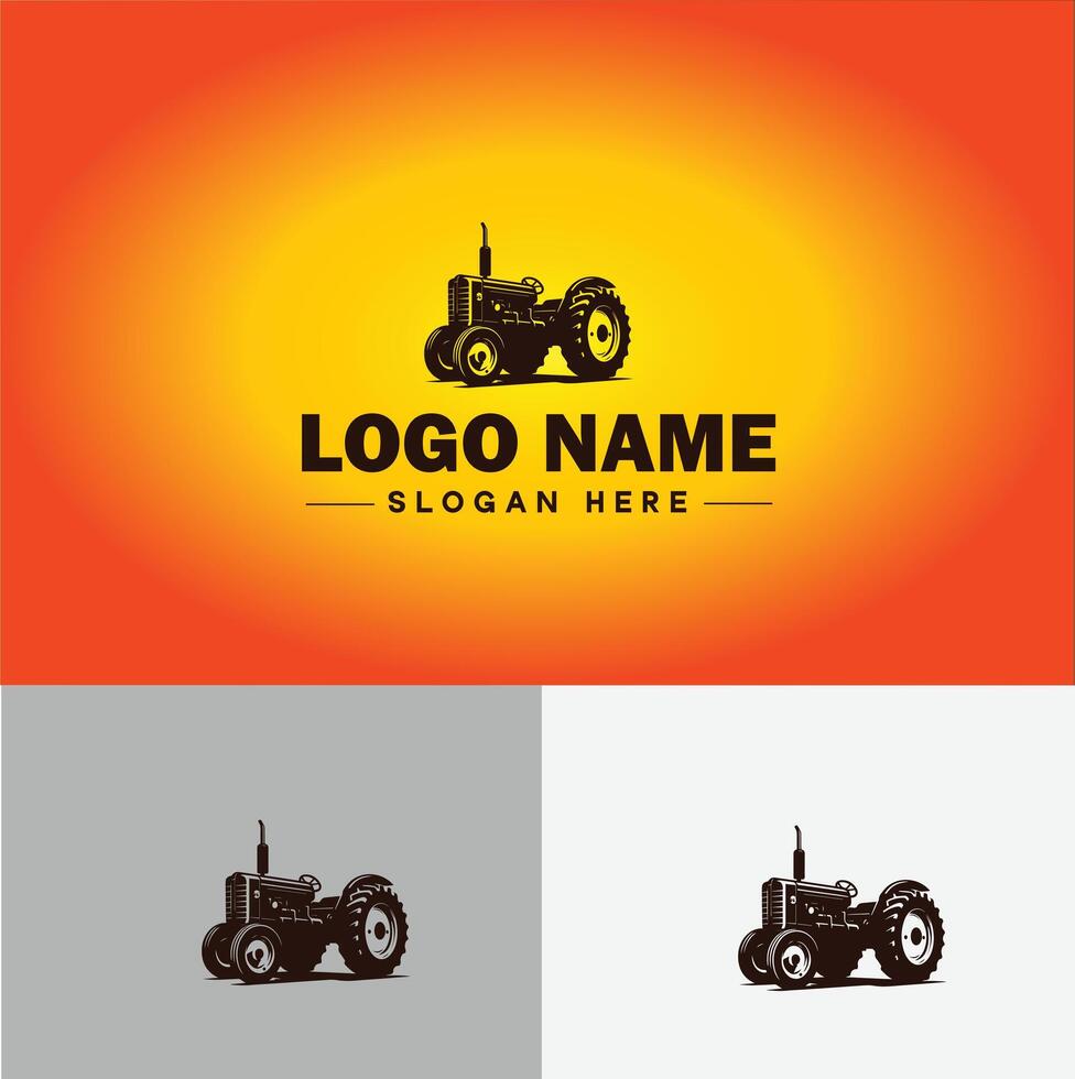 Tractor farm agriculture logo icon for business brand app icon farm industries machinery Tractor logo template vector