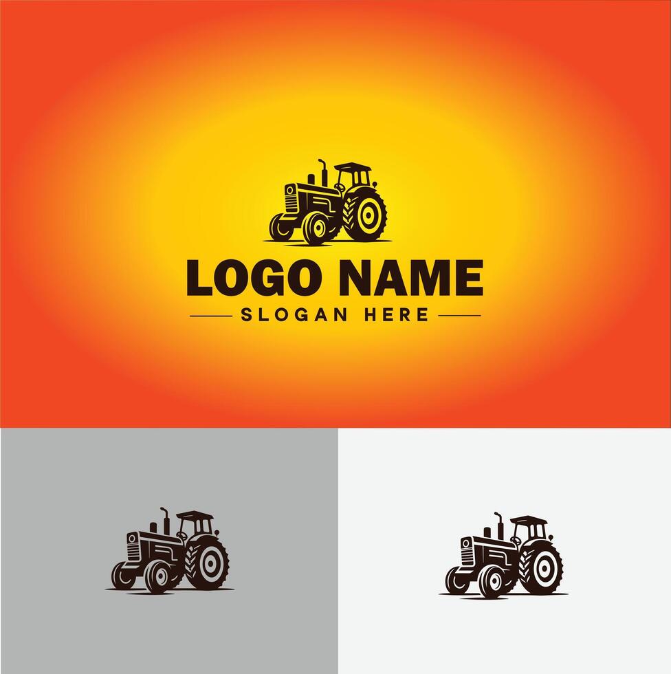 Tractor farm agriculture logo icon for business brand app icon farm industries machinery Tractor logo template vector