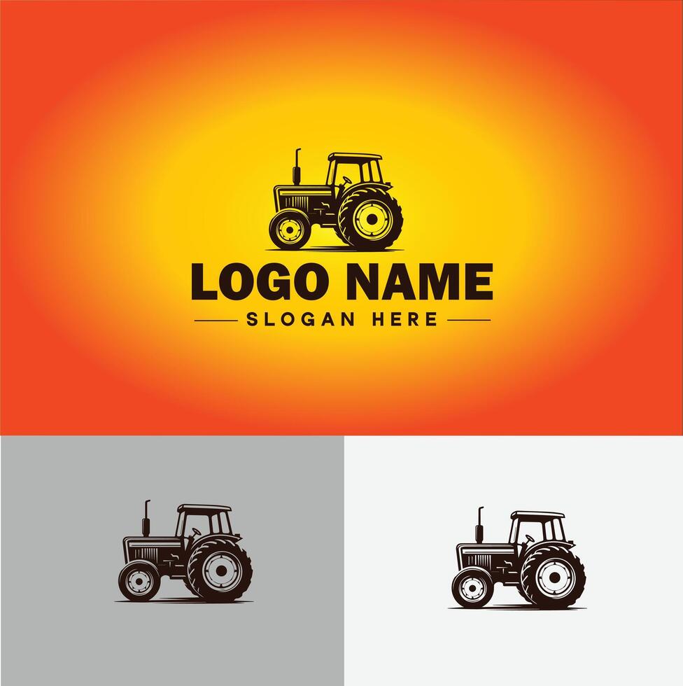 Tractor farm agriculture logo icon for business brand app icon farm industries machinery Tractor logo template vector