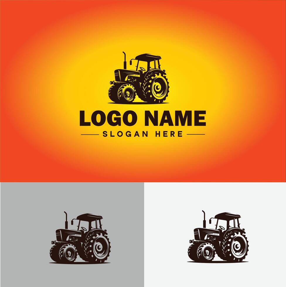 Tractor farm agriculture logo icon for business brand app icon farm industries machinery Tractor logo template vector