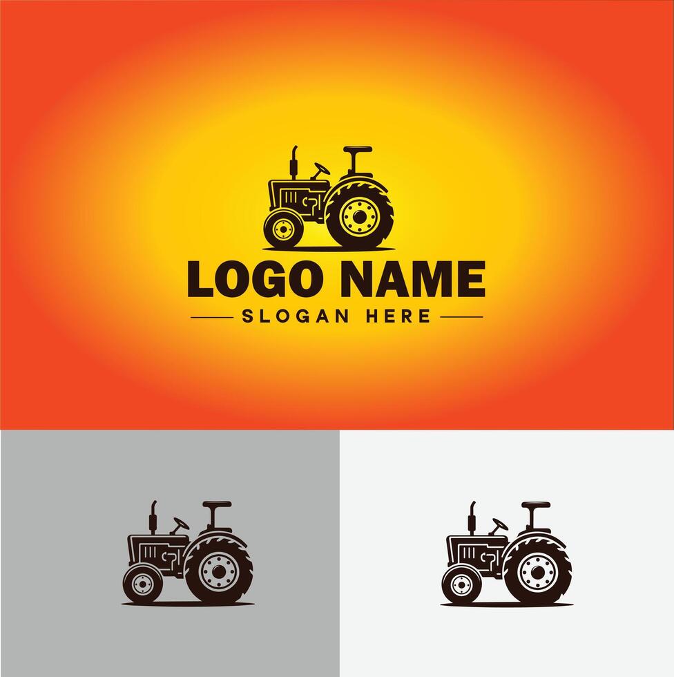 Tractor farm agriculture logo icon for business brand app icon farm industries machinery Tractor logo template vector
