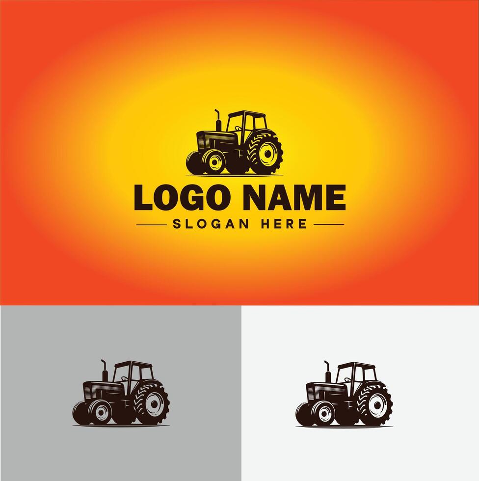 Tractor farm agriculture logo icon for business brand app icon farm industries machinery Tractor logo template vector