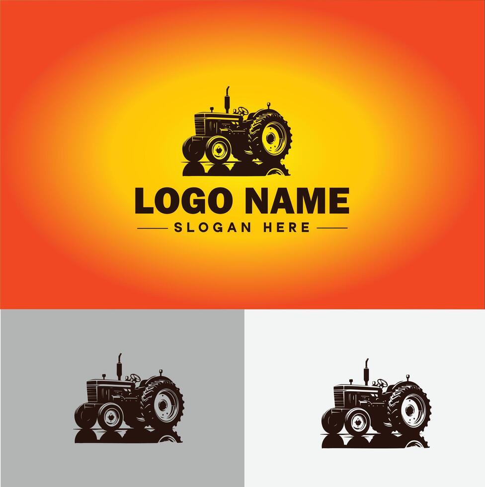 Tractor farm agriculture logo icon for business brand app icon farm industries machinery Tractor logo template vector
