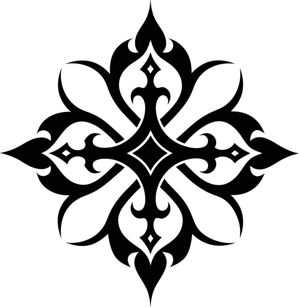 calligraphic pattern illustration black and white vector