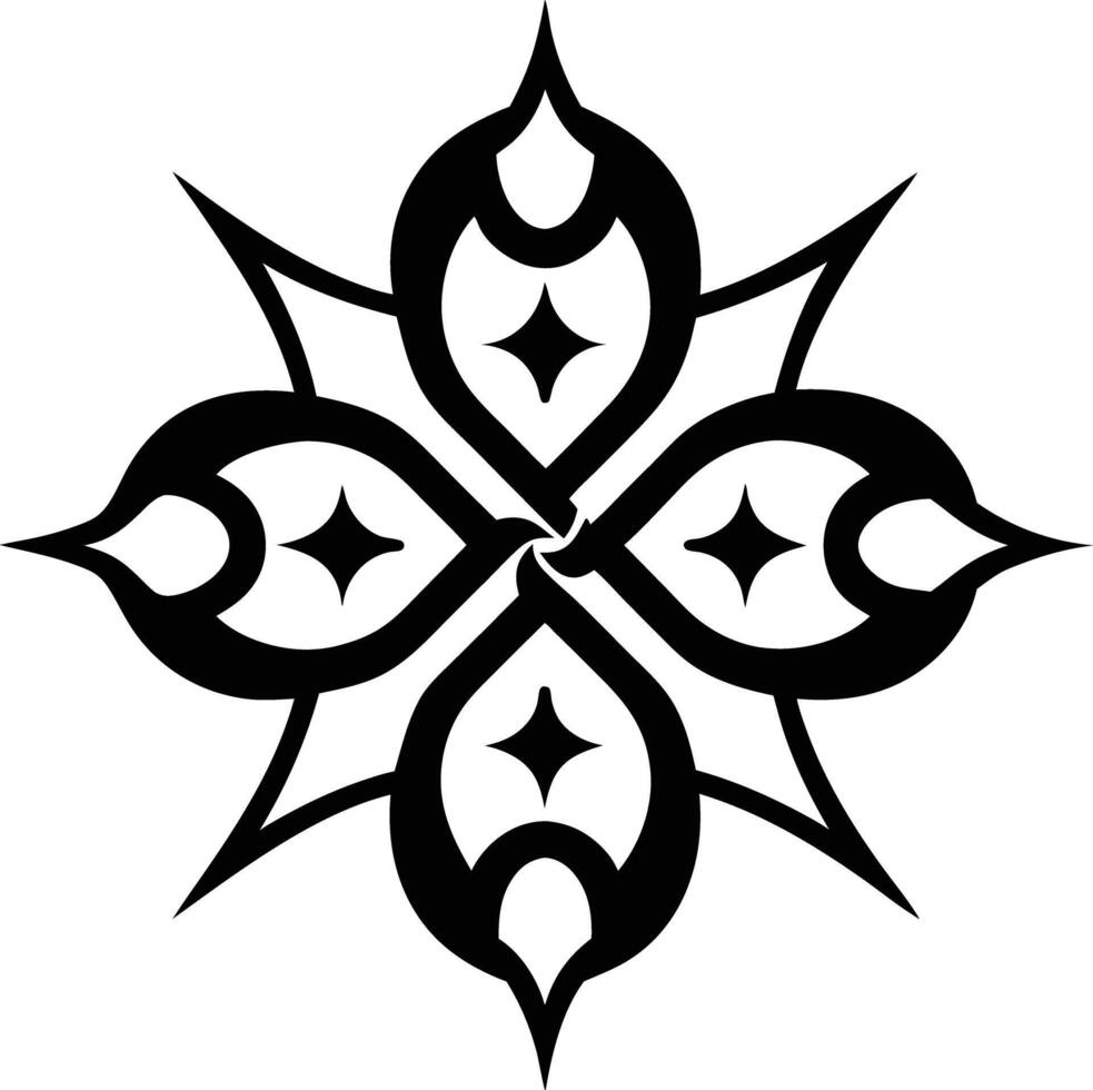 calligraphic pattern illustration black and white vector