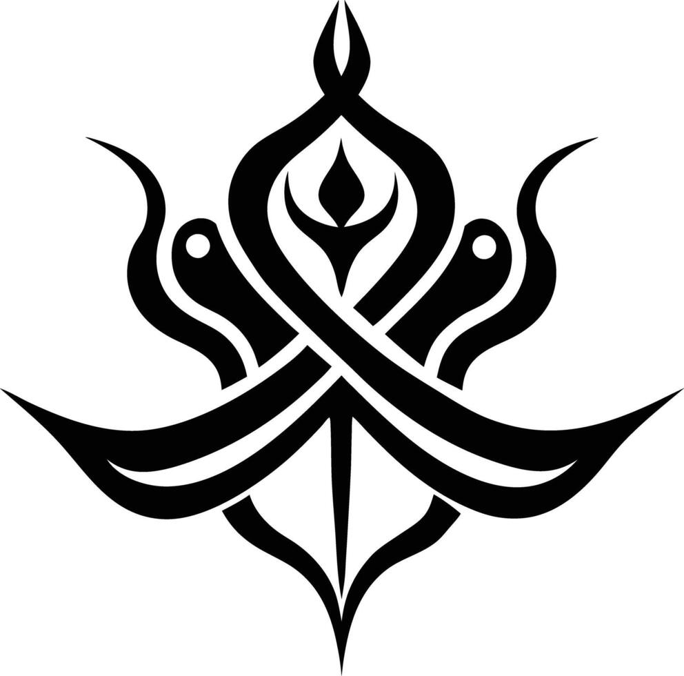calligraphic pattern illustration black and white vector