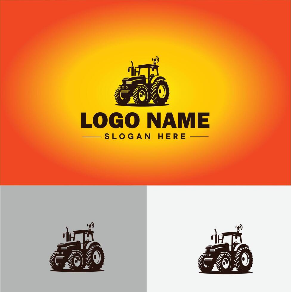 Tractor farm agriculture logo icon for business brand app icon farm industries machinery Tractor logo template vector