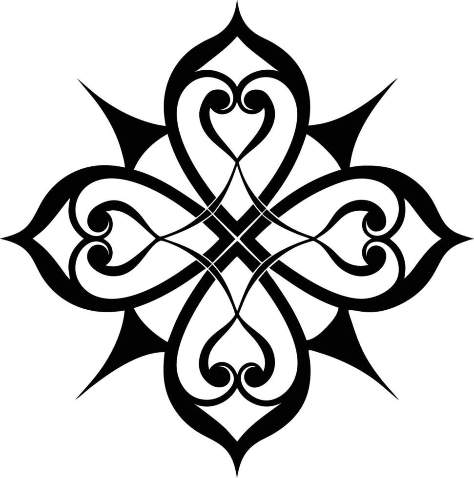 calligraphic pattern illustration black and white vector