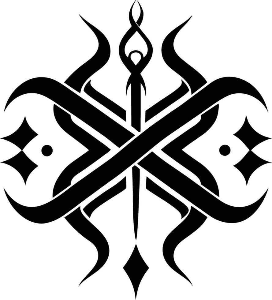 calligraphic pattern illustration black and white vector