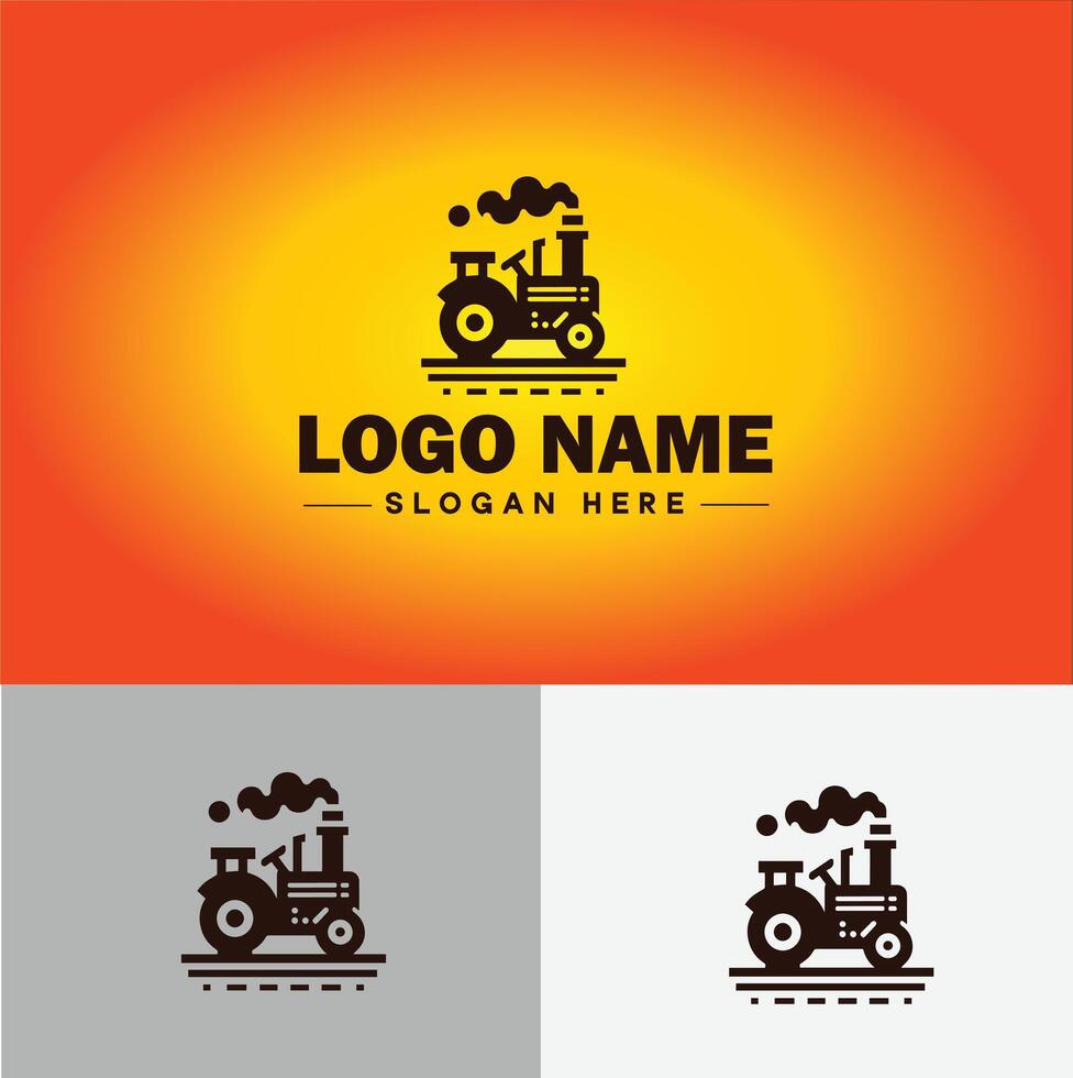Tractor farm agriculture logo icon for business brand app icon farm industries machinery Tractor logo template vector
