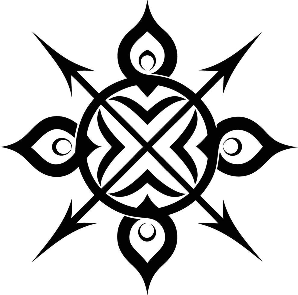 calligraphic pattern illustration black and white vector