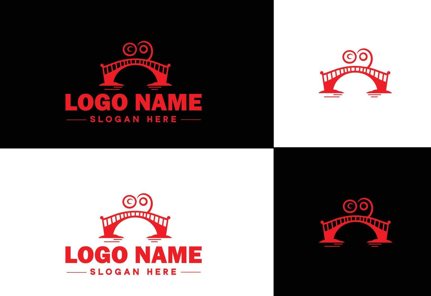 Bridge Construction Building logo icon for business brand app icon creative bridge logo template vector