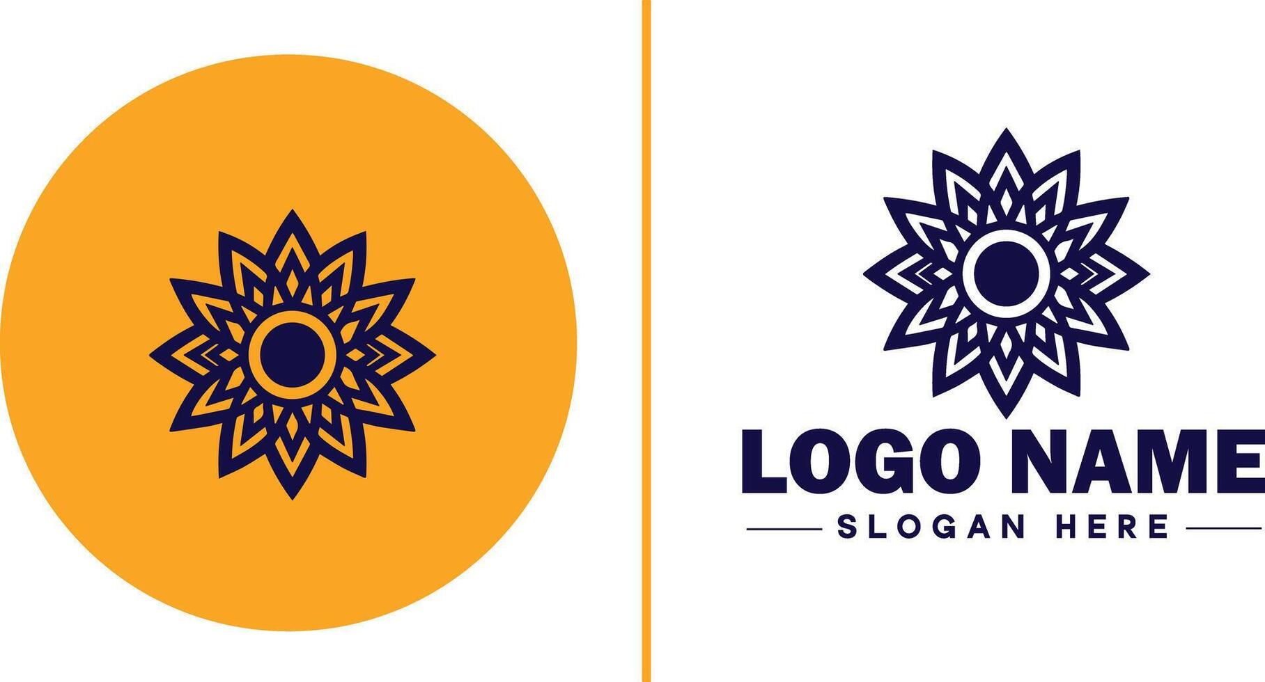 Sunflower logo icon for business brand app icon beautiful fashion sunflower logo template vector