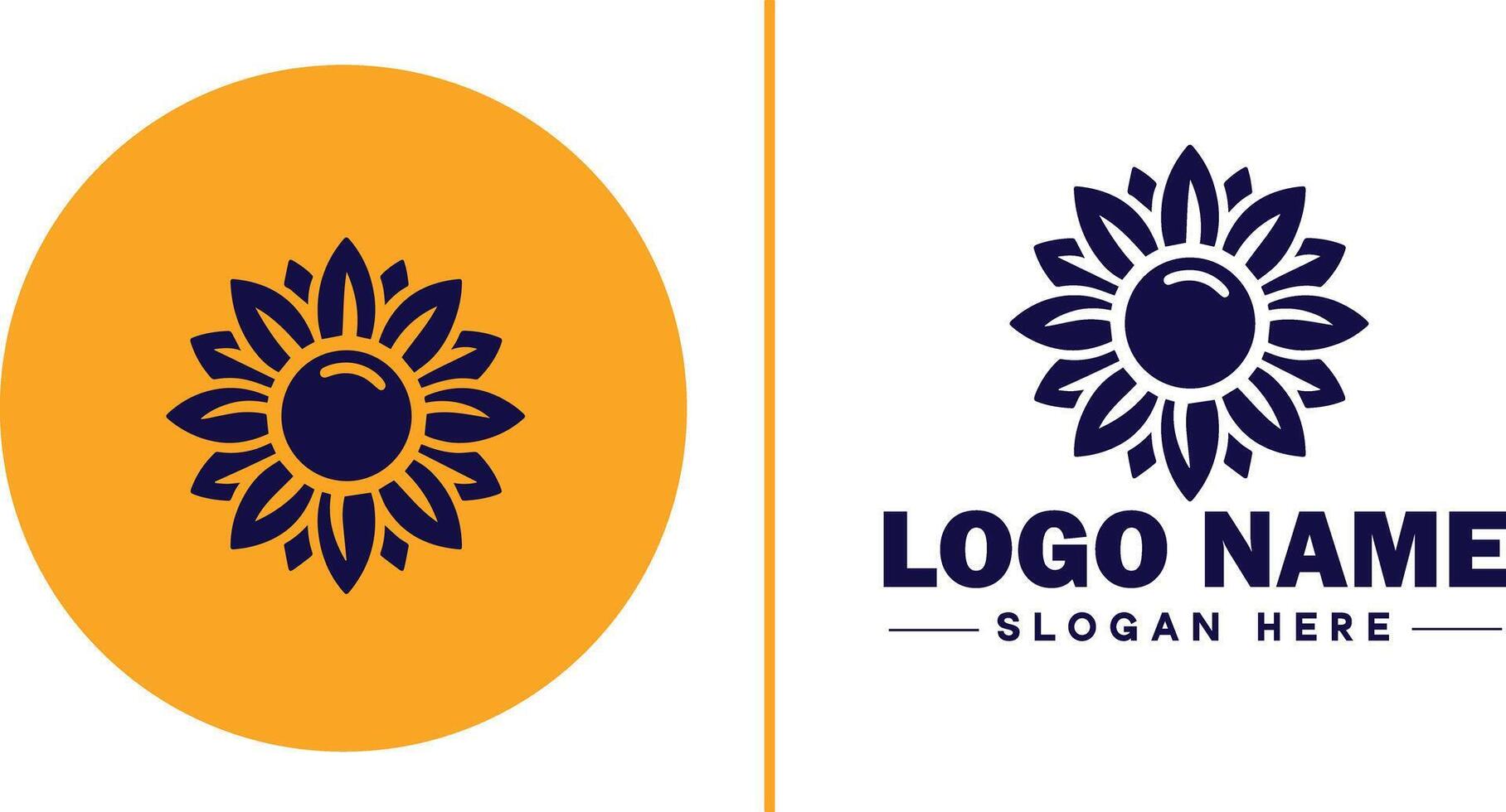 Sunflower logo icon for business brand app icon beautiful fashion sunflower logo template vector