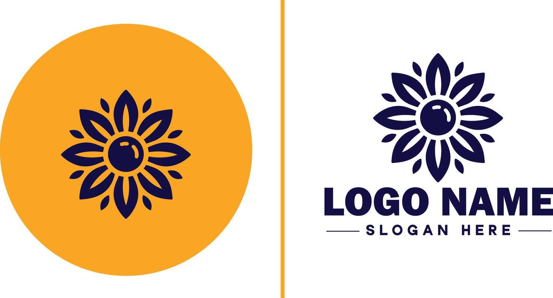 Sunflower logo icon for business brand app icon beautiful fashion sunflower logo template vector