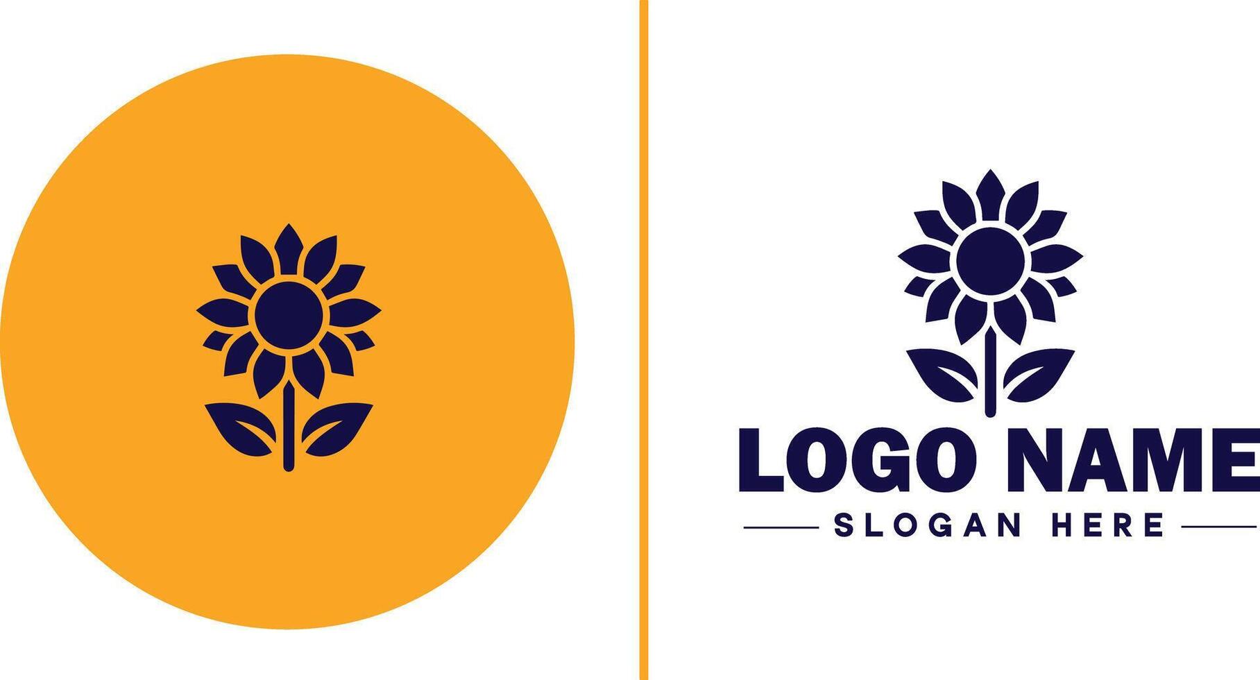 Sunflower logo icon for business brand app icon beautiful fashion sunflower logo template vector