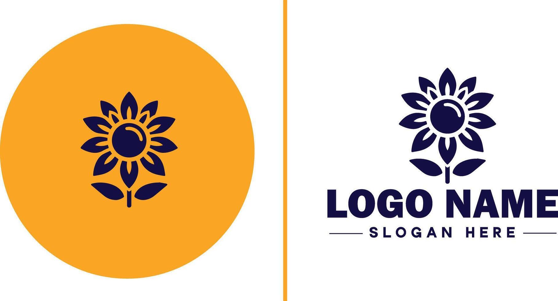 Sunflower logo icon for business brand app icon beautiful fashion sunflower logo template vector
