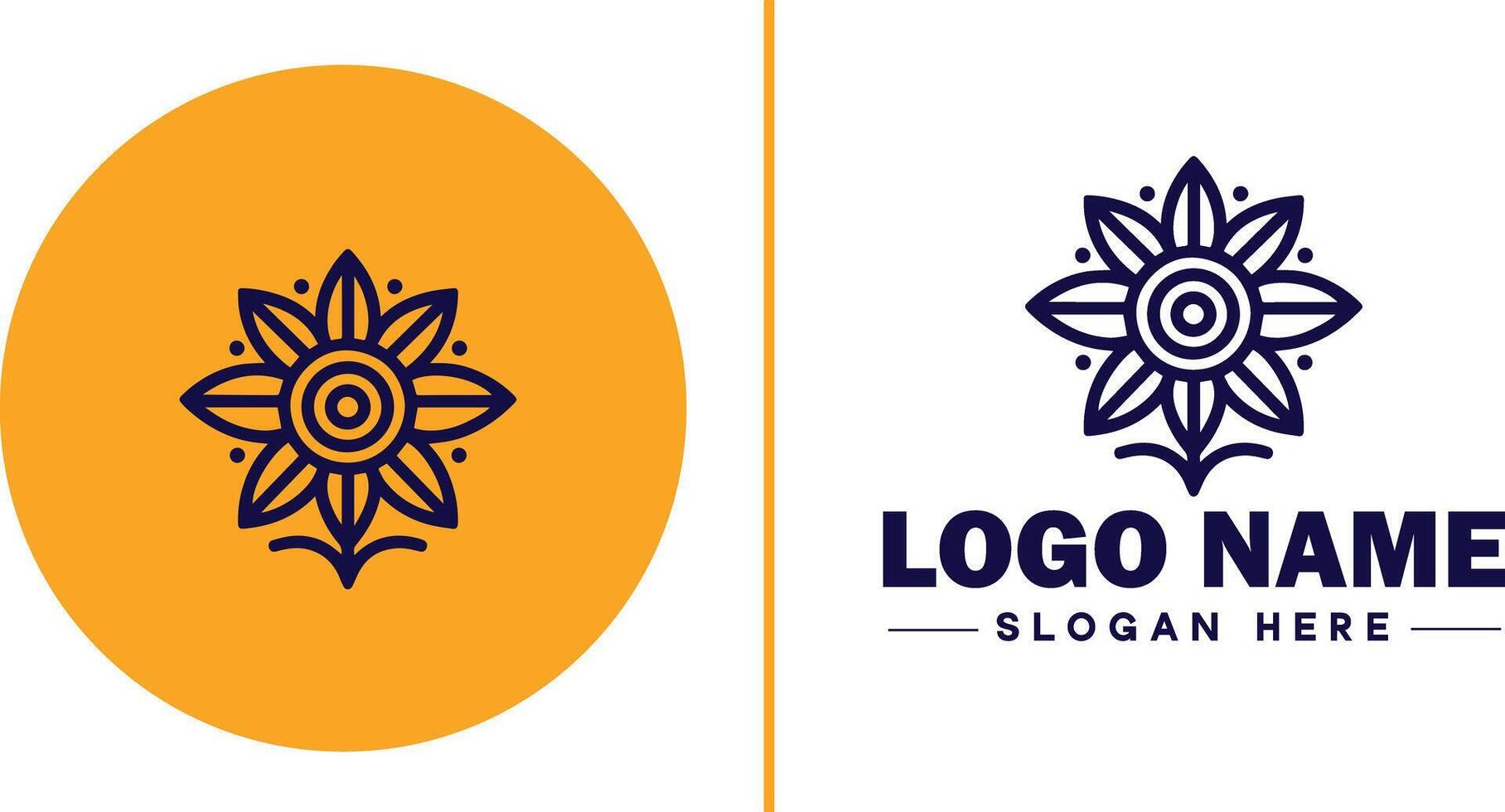 Sunflower logo icon for business brand app icon beautiful fashion sunflower logo template vector