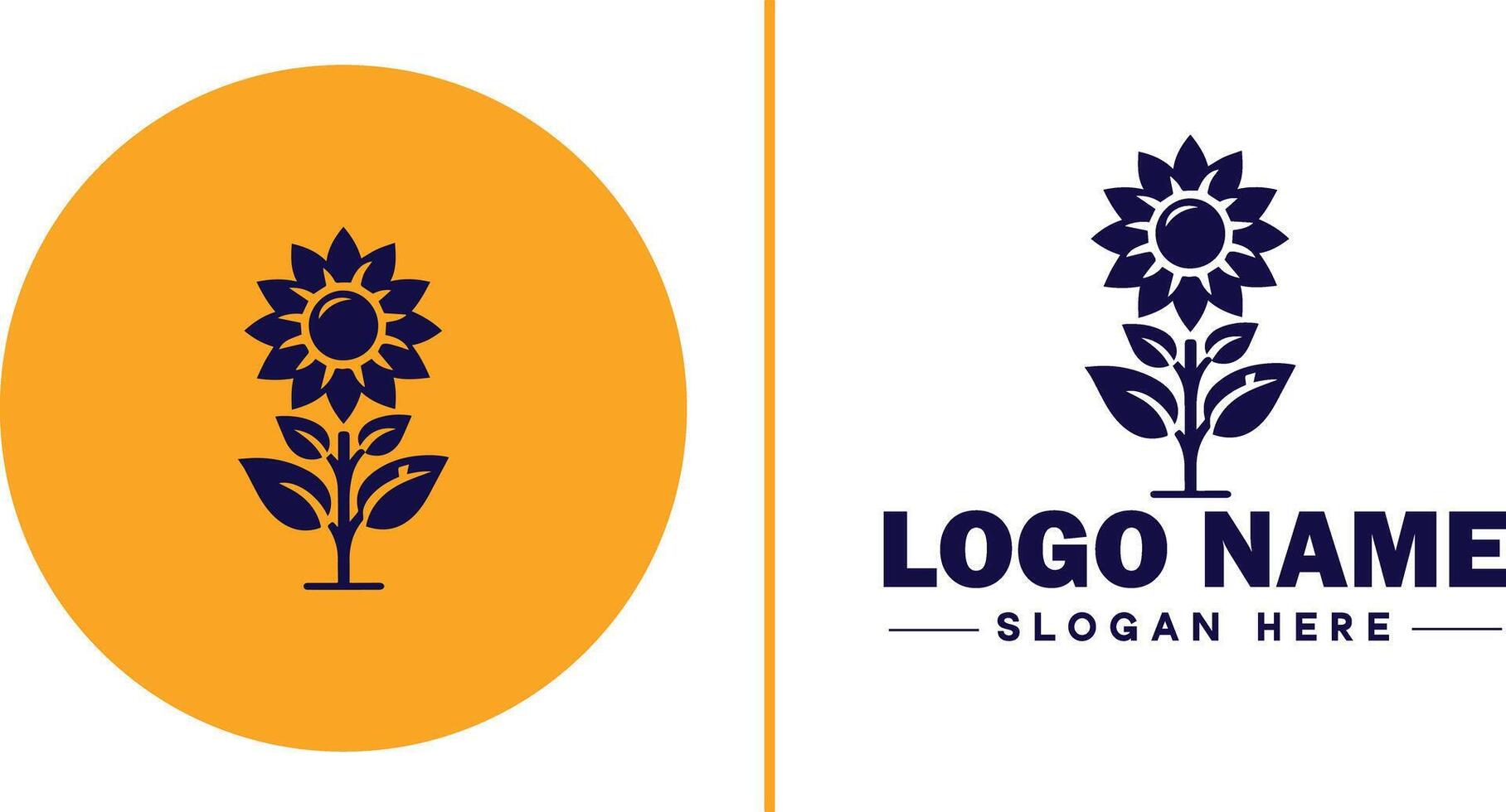 Sunflower logo icon for business brand app icon beautiful fashion sunflower logo template vector