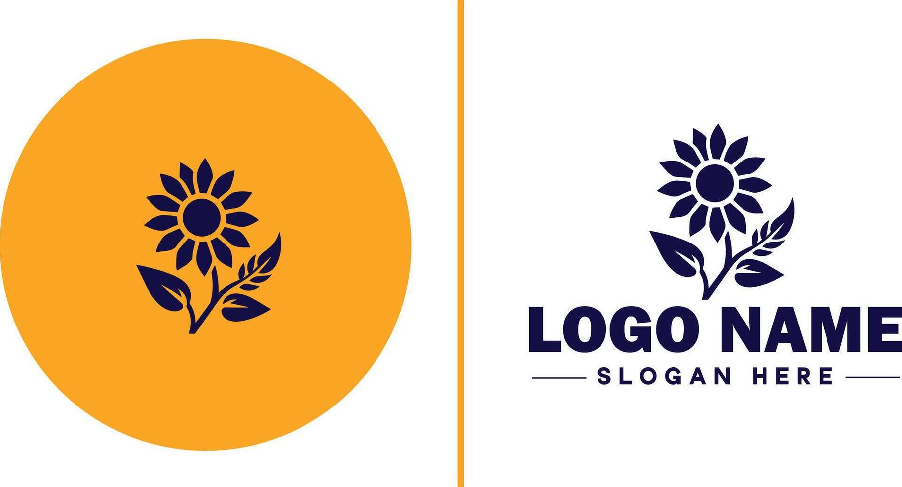 Sunflower logo icon for business brand app icon beautiful fashion sunflower logo template vector