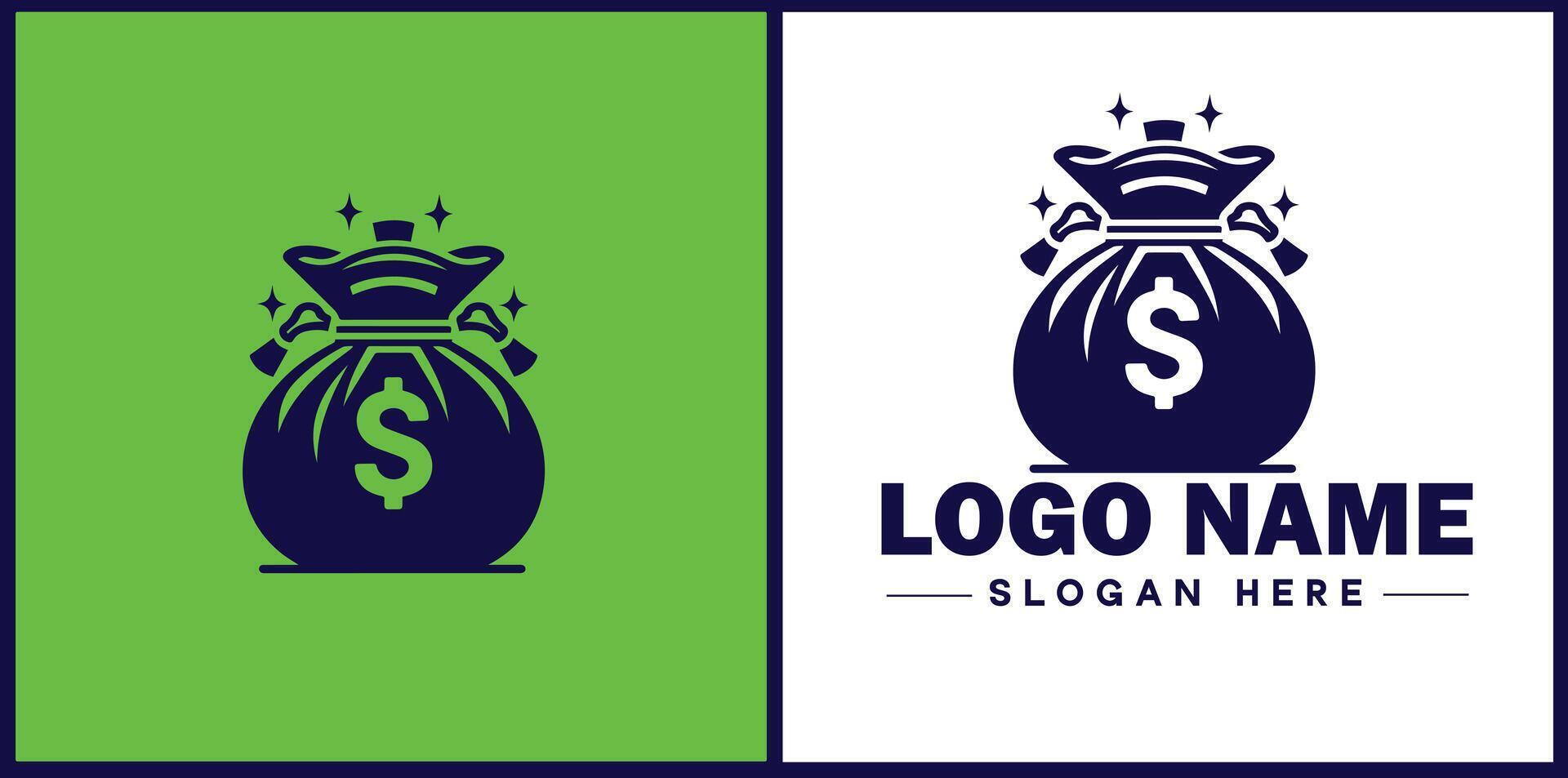 money bag logo icon for business brand app icon dollar Sack cash bank financial logo template vector