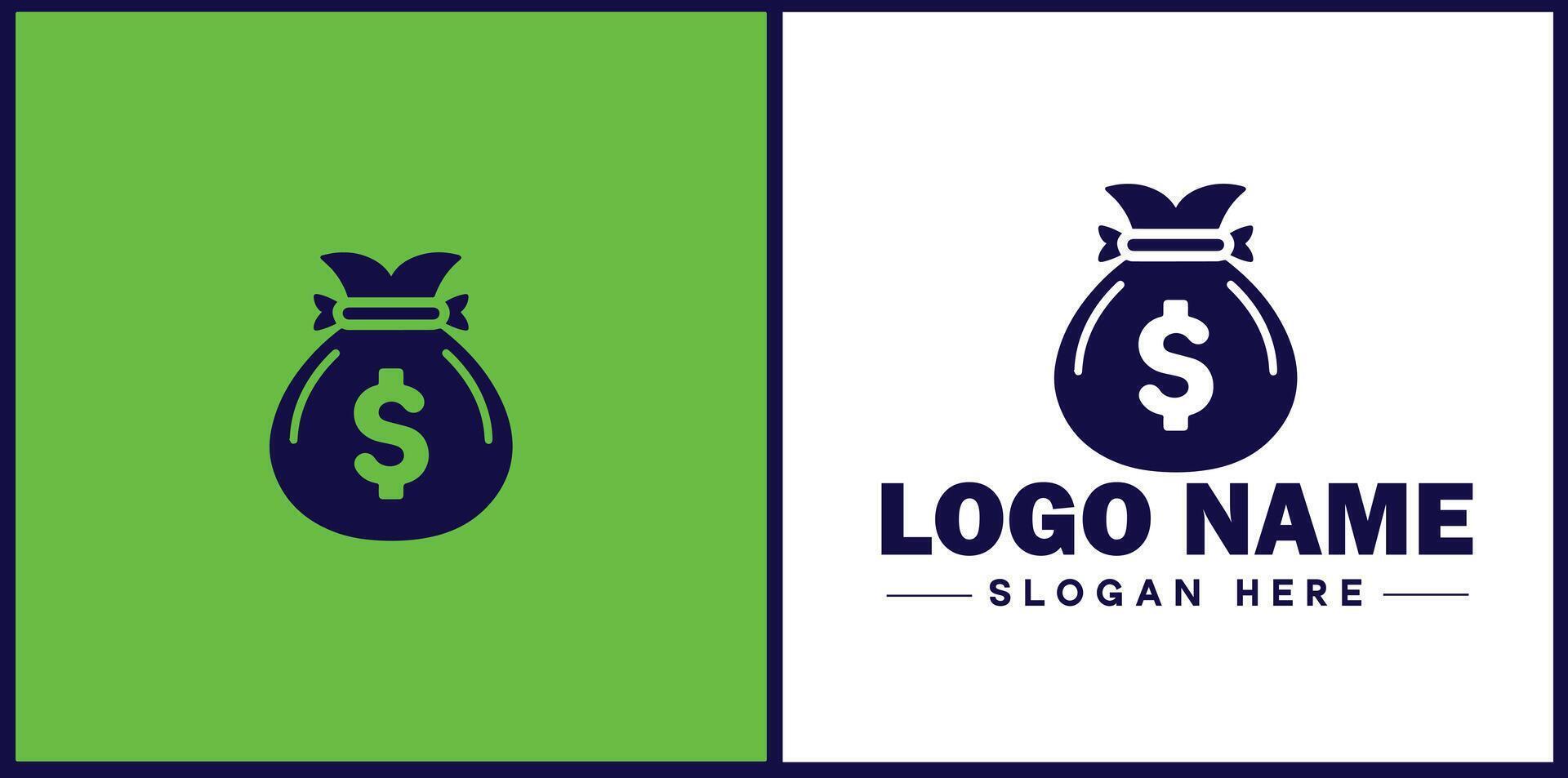 money bag logo icon for business brand app icon dollar Sack cash bank financial logo template vector