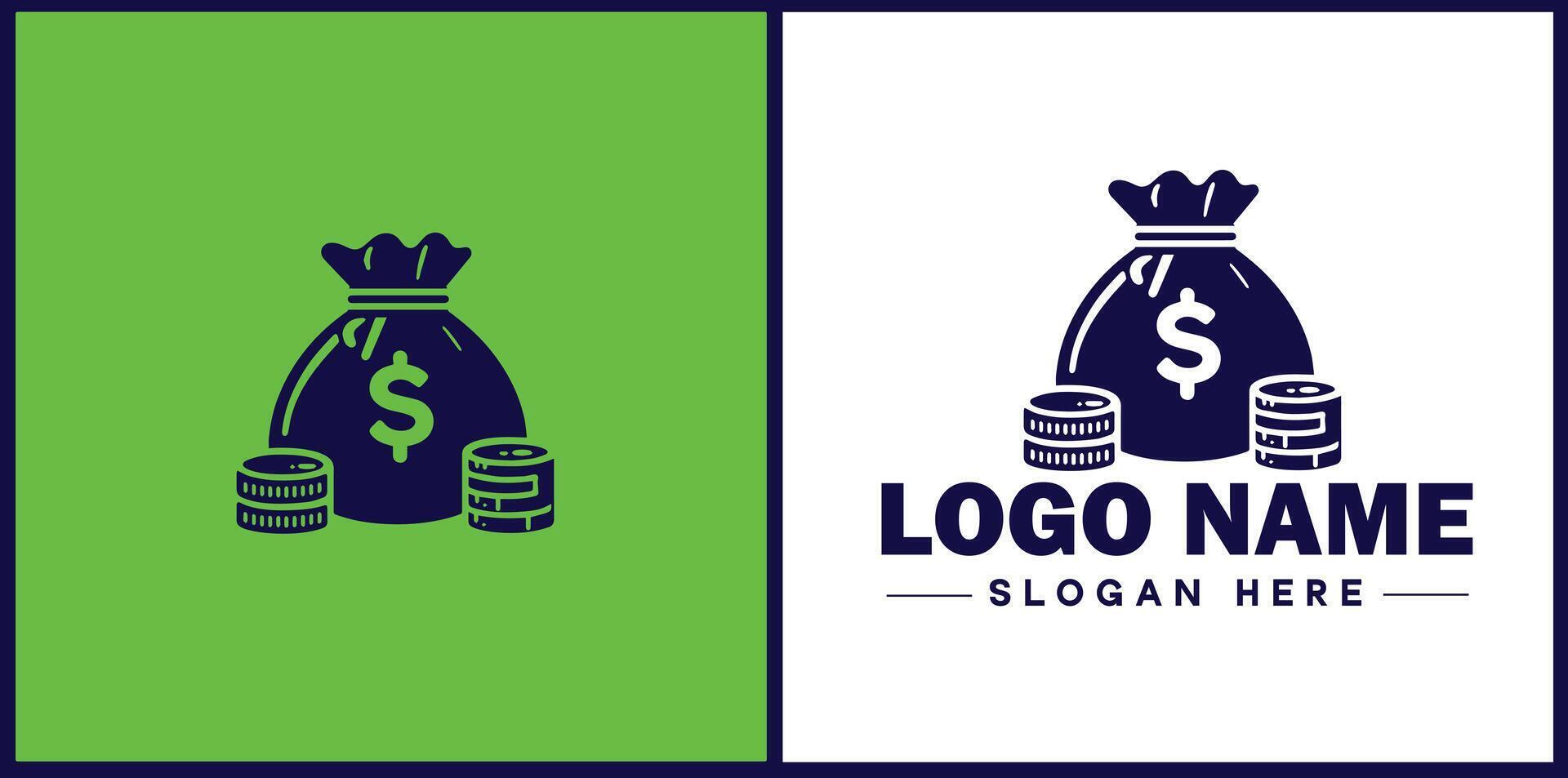 money bag logo icon for business brand app icon dollar Sack cash bank financial logo template vector