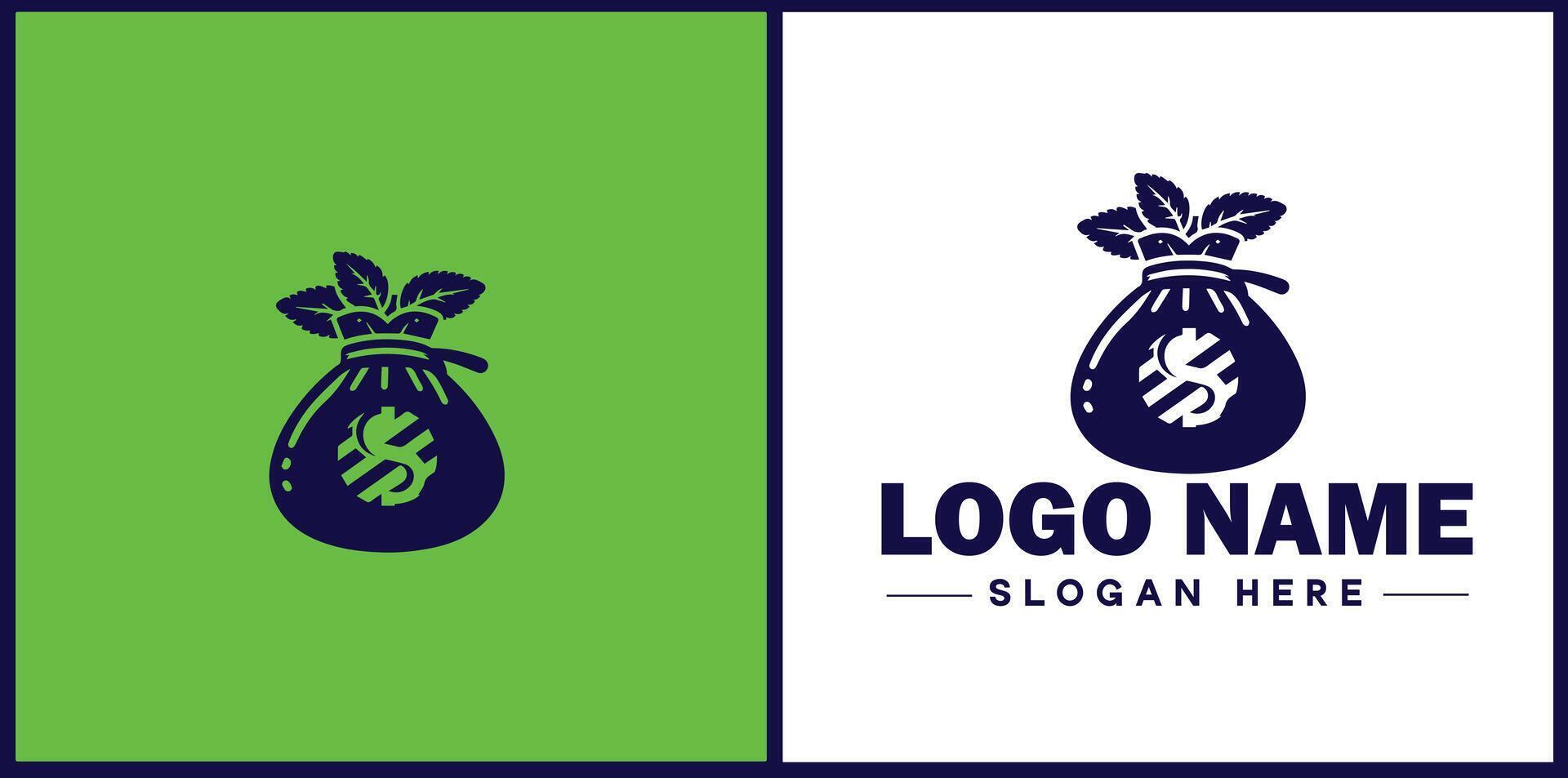 money bag logo icon for business brand app icon dollar Sack cash bank financial logo template vector