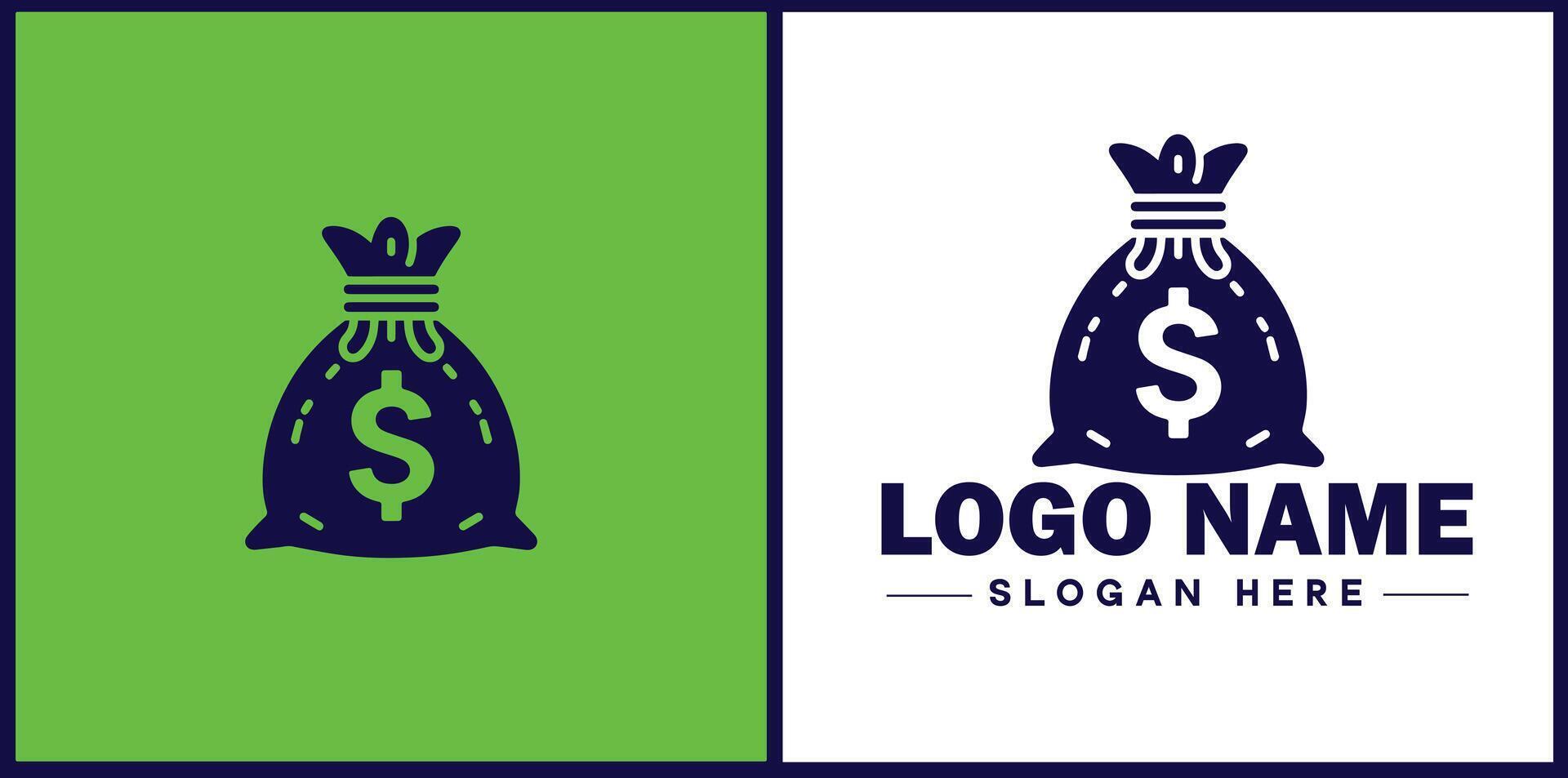money bag logo icon for business brand app icon dollar Sack cash bank financial logo template vector