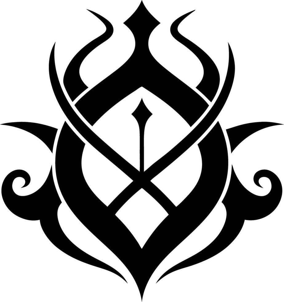 calligraphic pattern illustration black and white vector