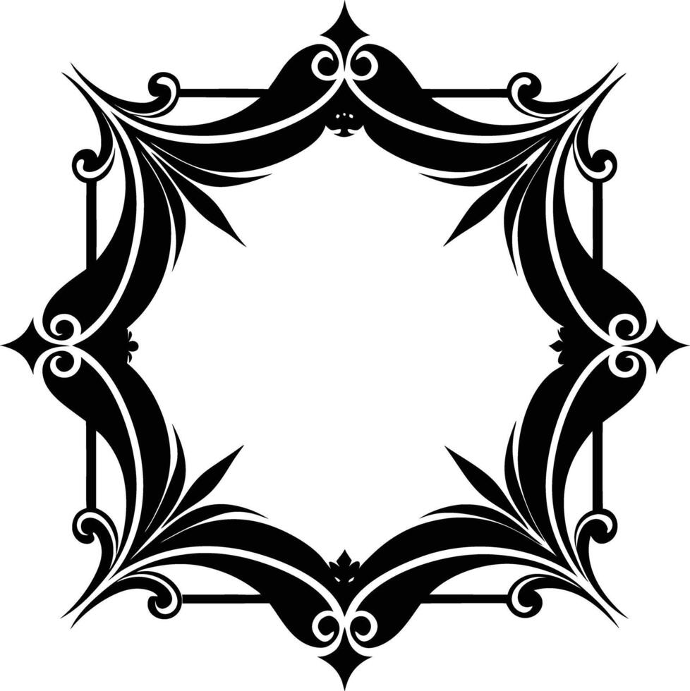 decorative corners and dividers frame illustration black and white vector