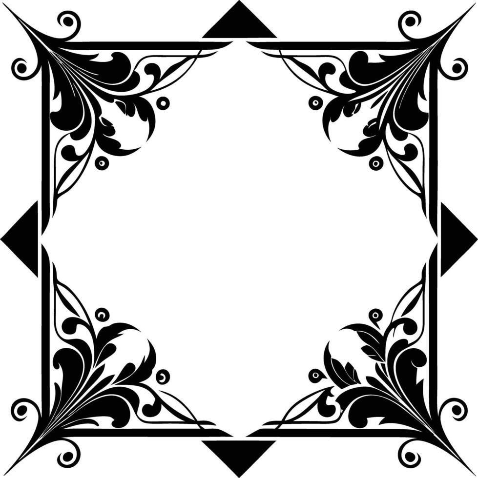 decorative corners and dividers frame illustration black and white vector